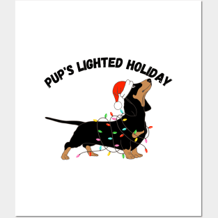Pup's Lighted Holiday, Christmas Dog Posters and Art
